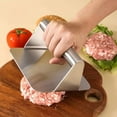thumbnail image 2 of Stainless Steel Hamburger Press with Handle Square Round Non-stick Food Grade Grill Griddle Meat Bacon Steak Burger Manual Smasher Tool Kitchen Gadgets, 2 of 7
