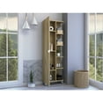 thumbnail image 5 of Oak 5-shelf Linen Cabinet With Door - Stylish And Functional For Bathroom Closet Organization Storage 5 Shelves A Door, Efficient Use, 5 of 5