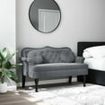 thumbnail image 1 of vidaXL Bench with Cushions Dark Grey 120.5x65x75 cm Velvet, 1 of 6