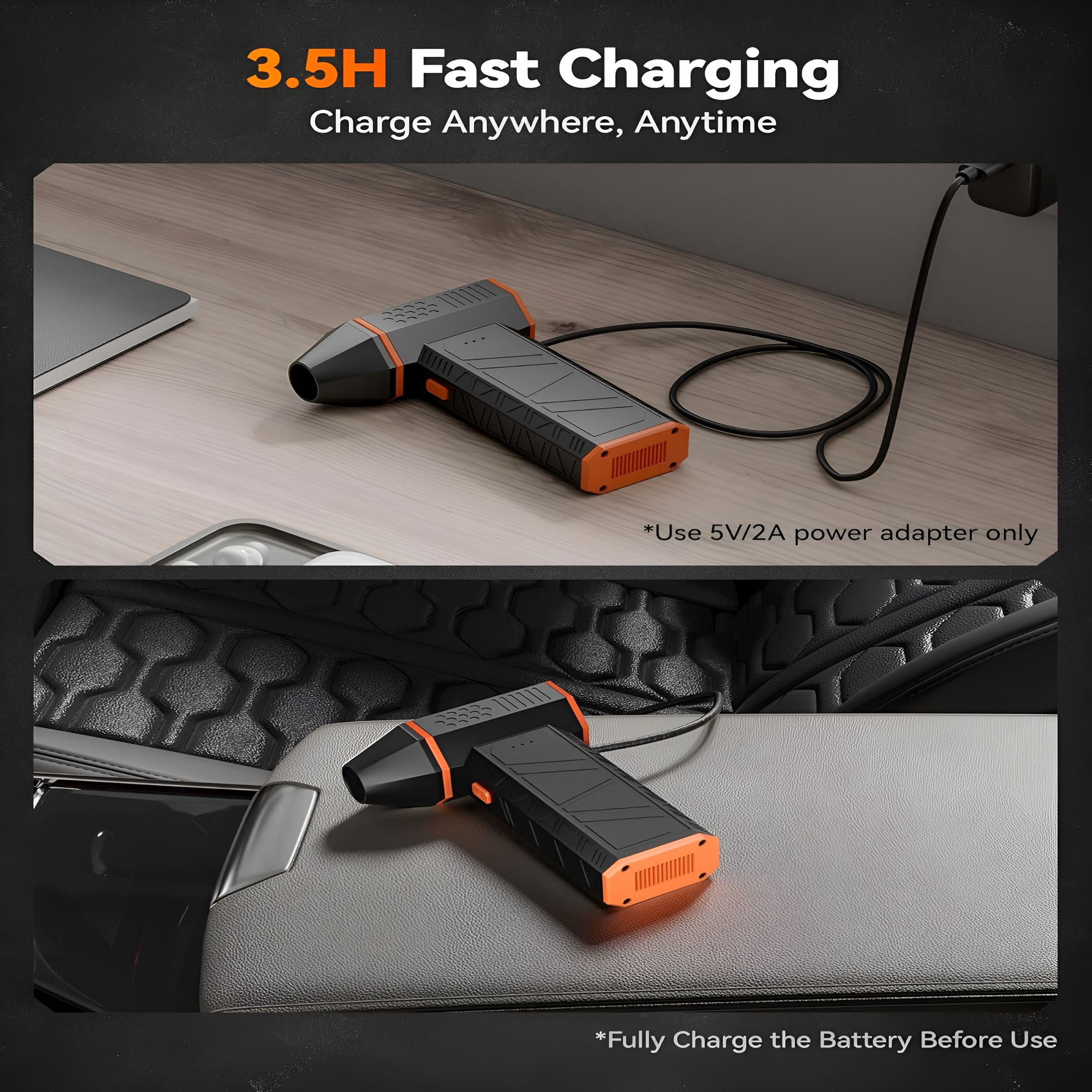 CURYMAY 50 Compressed Air Duster,3-Gear Adjustable Mini Blower with Fast Charging,Dust Blower for Computer,Keyboard,House,Outdoor and Car