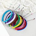 thumbnail image 5 of 2 Pcs/Set Women Top Pants Suit Round Neck Three Quarter Sleeves Contrast Color T-shirt, 5 of 5