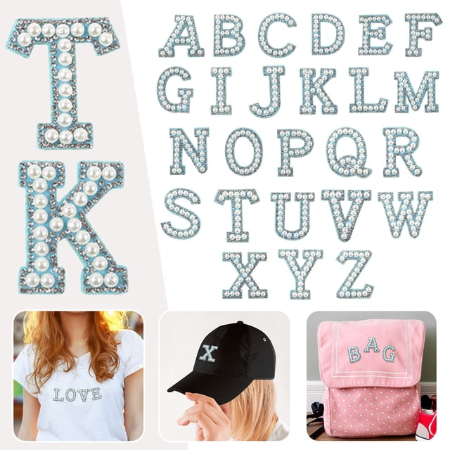 Letter Patch Set Of Pearl Rhinestone Shiny Pearl Letter Patch Clothes Applique Imitation Pearl Letter Patch (Colorful) DIY Photo Booth Stickers for Teens 1000 Pack Baby Photography Material