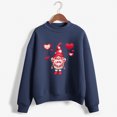 thumbnail image 2 of CEHVOM Femmes Mode Décontractée Imprimé Col Rond Ample Manches Longues Hauts Courts Blouse Chandails Sans Capuche Liquidation, 2 of 4