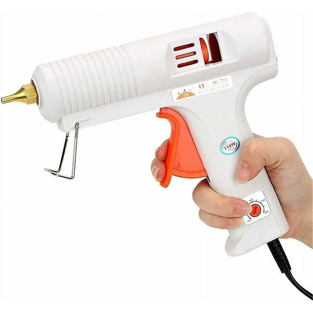 Pistola de pegamento Pistola de pegamento caliente profesional de 120 W con boquilla antigoteo ajustable a temperatura Pistola de pegamento caliente para manualidades, reparación del hogar