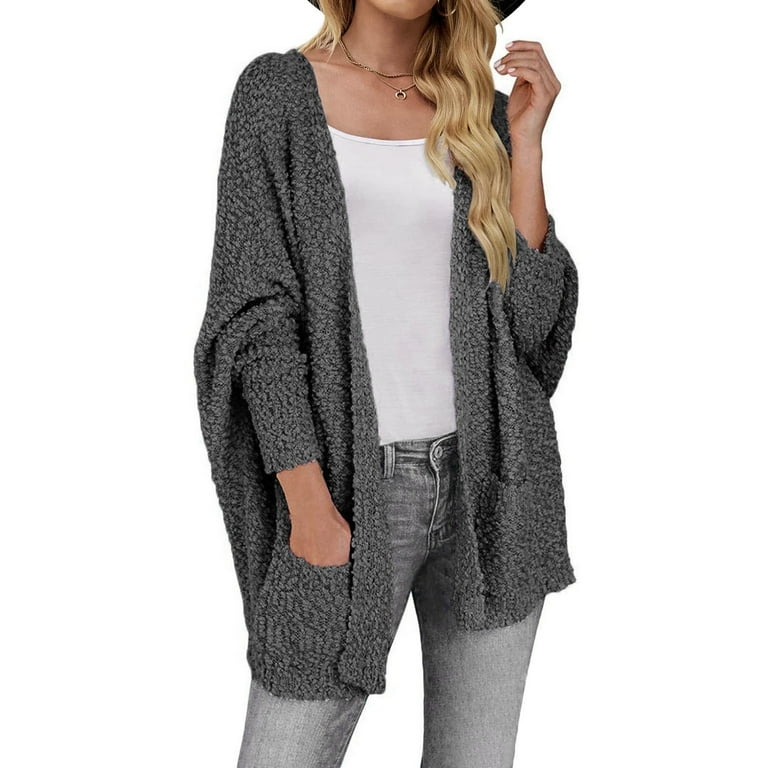 Clearance Hfyihgf Women's Open Front Cardigan Sweaters Button-Down Long  Sleeve Oversized Chunky Knit Cardigans Outwear(Beige,XXL)