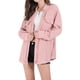 thumbnail image 2 of Camisa Holgada de Punto Gofre con Mangas Murciélago para Mujer, con Botones y Sobrecamisa. Rosa M, 2 of 8