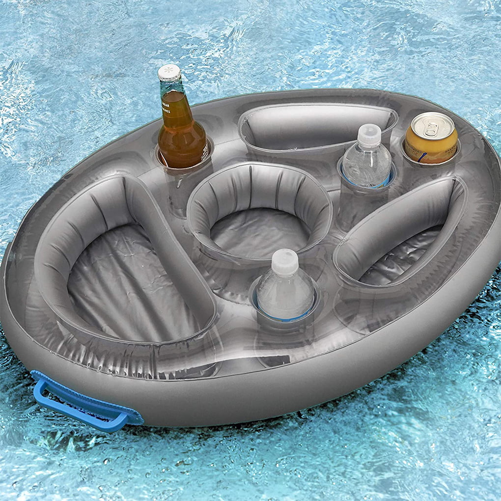 Inflatable Floating Drink Can Cup Holder Hot Tub Swimming Pool Beach Party Raft 