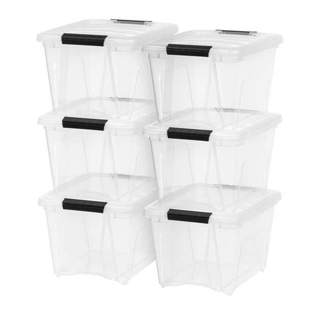 IRIS USA 19 Qt Clear Plastic Storage Box with Latches, 6 Pack Walmart