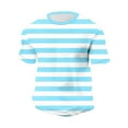 thumbnail image 2 of ZUKMRJPC Men's Striped Short Sleeve T-Shirt Classic Vintage Crewneck Tees Slim Fit Casual Lightweight Waffle Knit Textured Tops, 2 of 5