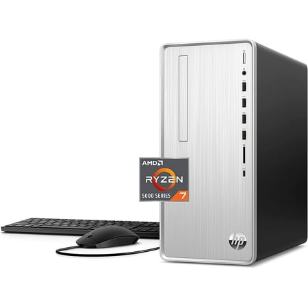 HP Pavilion Desktop PC, AMD Ryzen 7 5700G, 64GB RAM, 2TB SSD, 1TB HDD, AMD Radeon Graphics, Keyboard and Mouse Combo, Windows 11 Home