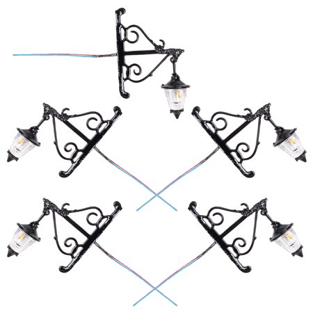 

5pcs Mini House Wall Lamp Models Miniature Wall Lamps Mini Simulation Wall Lamps