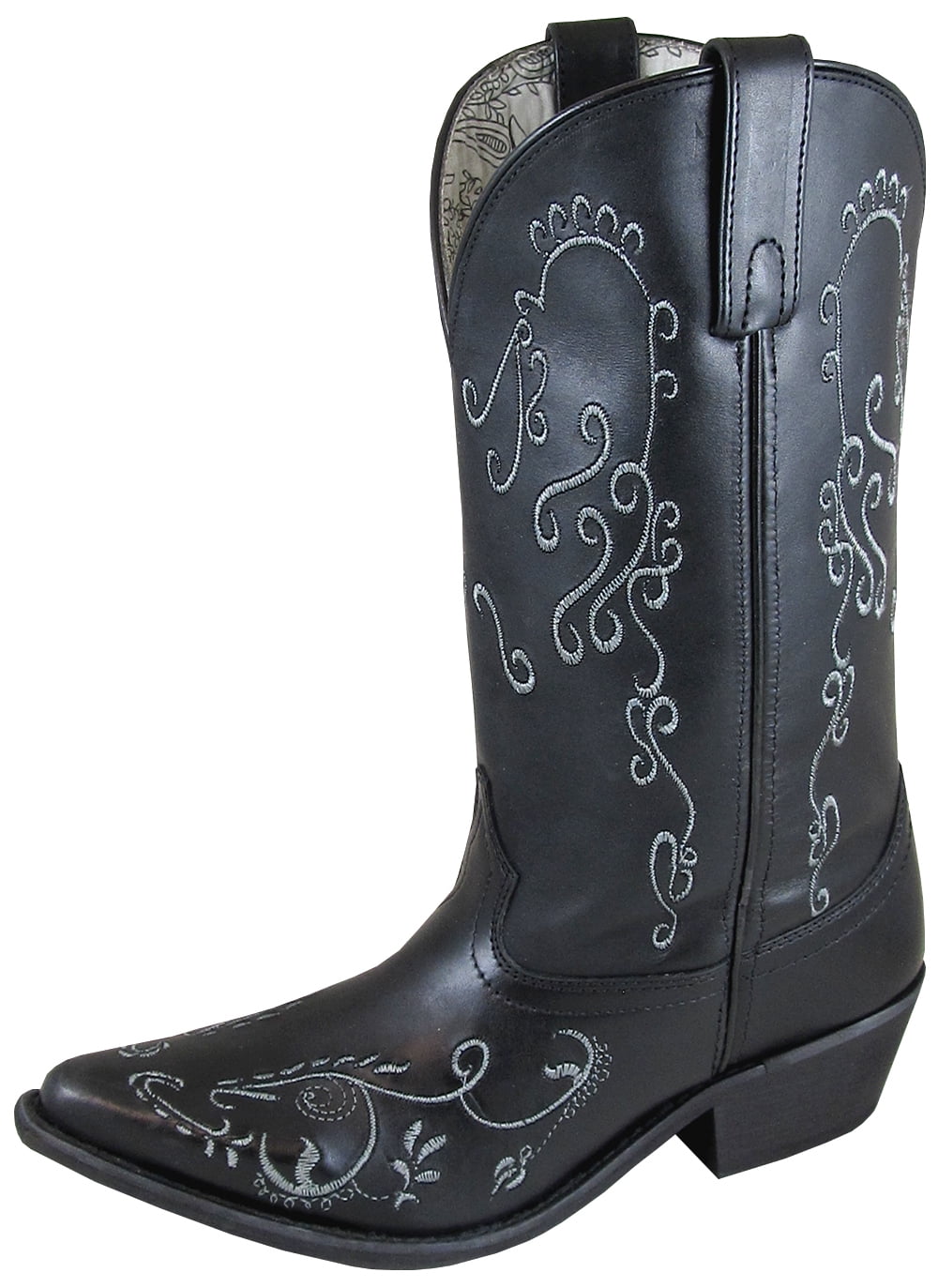 black leather cowboy boots womens