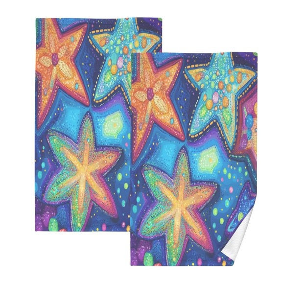 BZSMCE Face Towel Hand Towel Bath Towel Cotton Bath Towel Sets Hand Bath Towels Fashion Stellar Dots Pattern