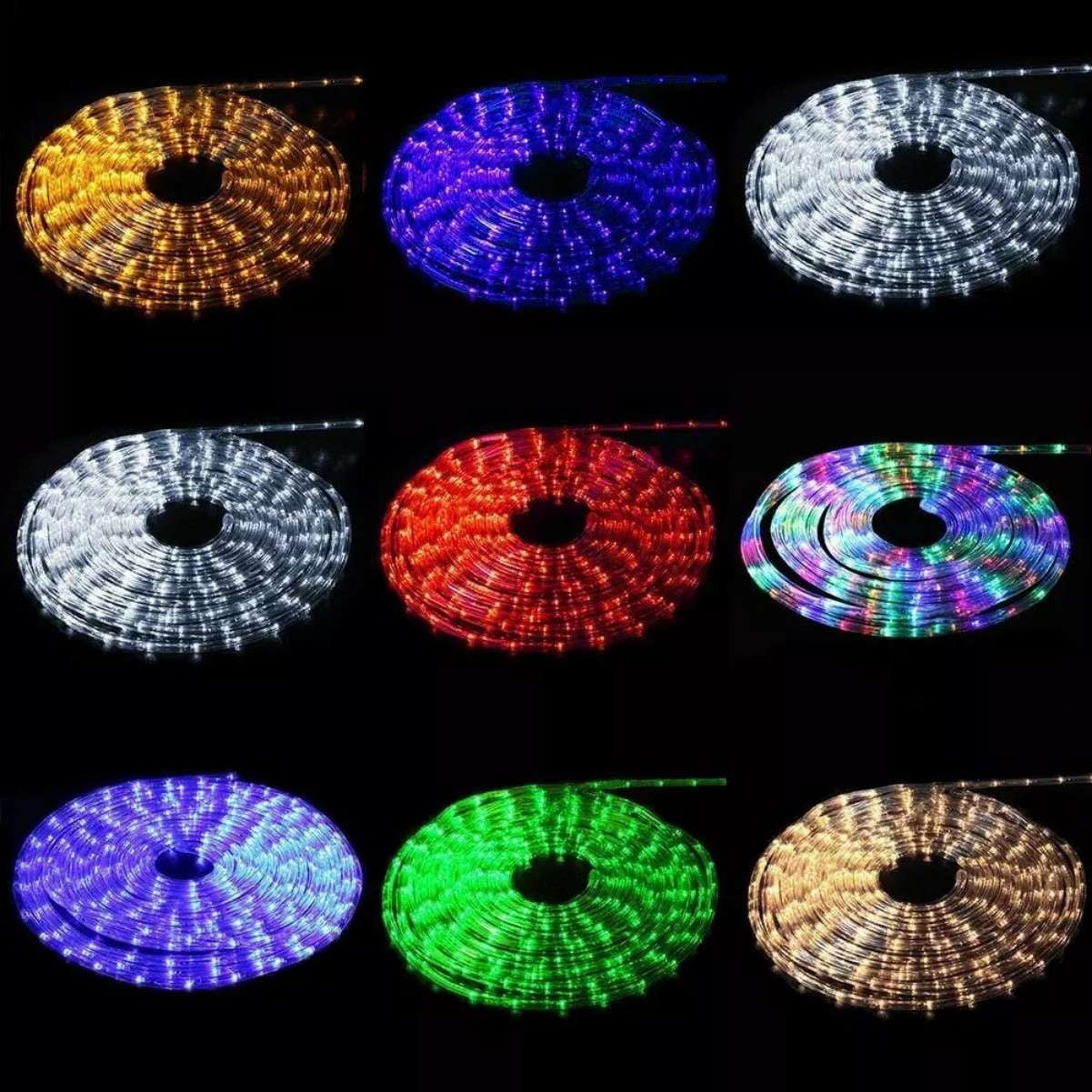 LED Rope Light 50/100/150/300ft Waterproof 110V Garden Outdoor Holiday Lighting