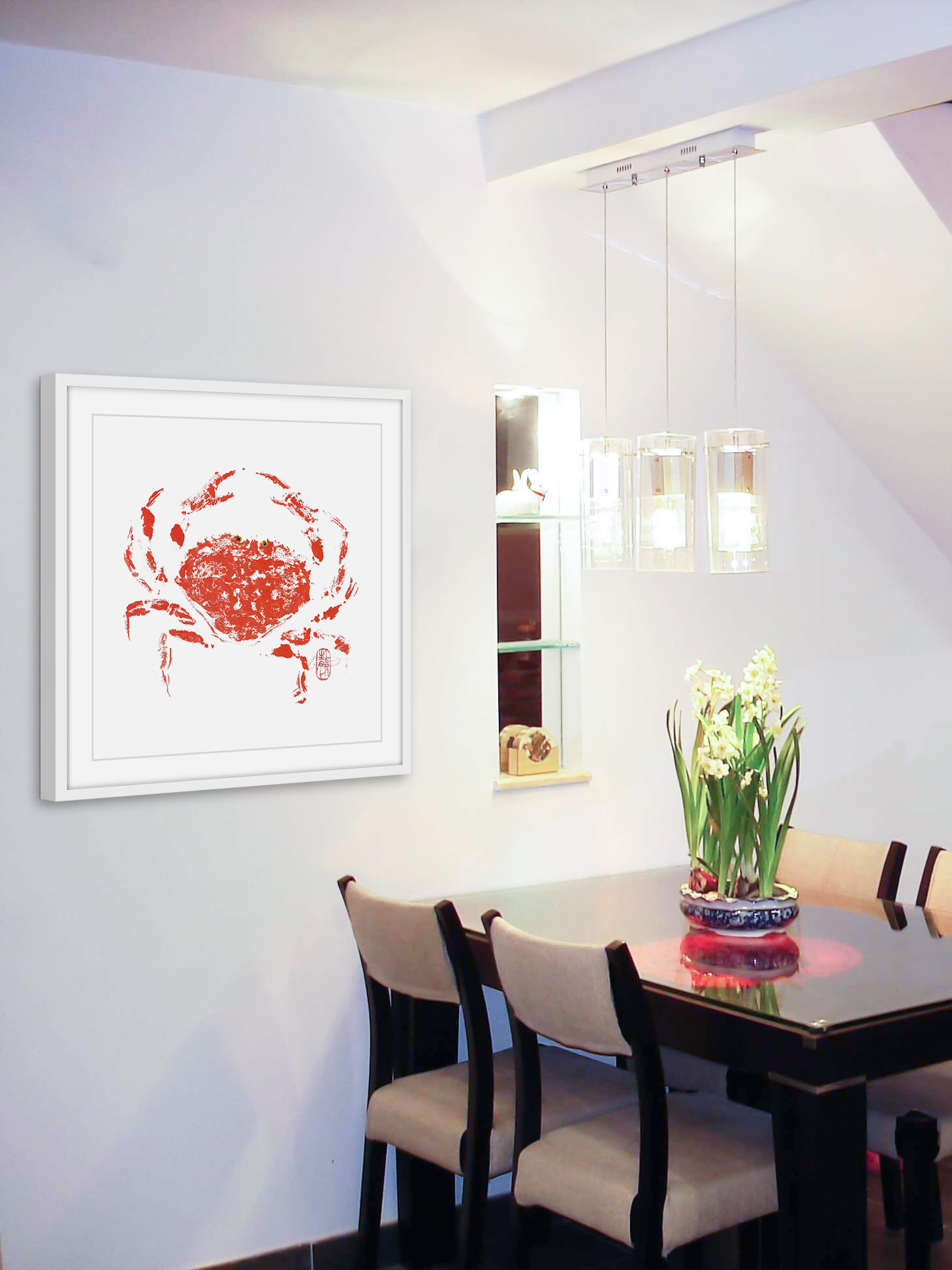 "Lucky Crab" Framed Painting Print