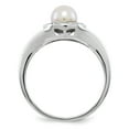 thumbnail image 3 of 925 Sterling Silver Polished Diamond and Freshwater Cultured Pearl Ring Size 9 Measures 2mm Wide Jewelry Gifts for Women, 3 of 7