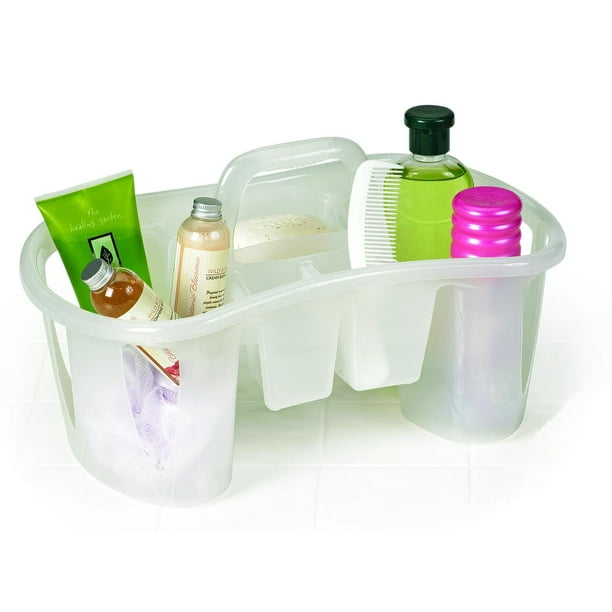 Unique Compartmentalized Bath Caddy, Iced White