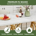 thumbnail image 4 of Uforic 63" Dining Table for 4-6 People, Modren Kitchen Table with Metal Leg , Rectangular Dinner Table, Kitchen, White, 4 of 8