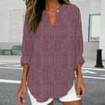 thumbnail image 2 of Outfmvch Women's Cotton Tops Cotton Linen Tunic Tops Short Sleeve Gauze Tops Linen Button Down Shirt Women Floral Embroidered Boho Tops V Neck Casual Red L, 2 of 4