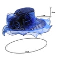 thumbnail image 6 of Eoperou Women Performance Hat See-through Mesh Flower Decor Wide Brim Medieval Curling Edge Hollow Out Banquet Cap Stage Show Cap, 6 of 8