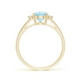 thumbnail image 2 of ANGARA Natural Pear 1.12 ct Aquamarine Ring with Triple Diamond Accents in 14K Yellow Gold for Women (Size-9x6mm) | March Birthstone, Anniversary, Jewelry Gift for Women | Natural Aquamarine Ring, 2 of 10