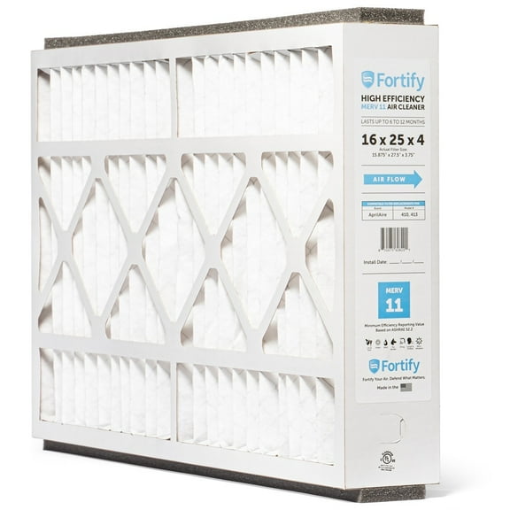 Fortify MERV 11 replacement for 16x25x4 AprilAire 410 & 413 Whole House AC Furnace Air Filters. (Quantity 1) Actual Size: 15.875 x 27.5 x 3.75