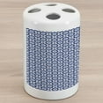 thumbnail image 1 of Moroccan Ceramic Toothbrush Holder, Azulejo Tile Pattern Diagonal Ceramic Pattern Star Design Ornament, Decorative Versatile Countertop for Bathroom, 4.5" X 2.7", Dark Blue White, 1 of 4