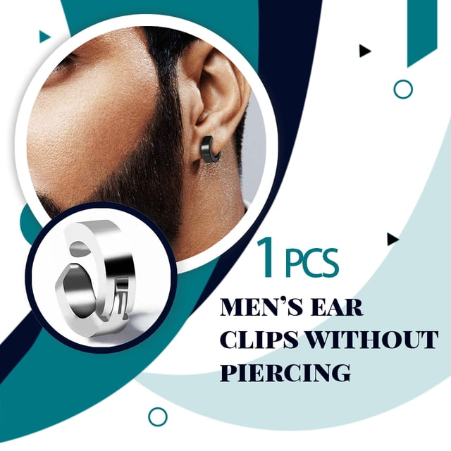 Ear Clip On Dressing Adornment Jewelry Decor Body Performance Exquisite Decorations Solid Color Ears Hoop Fashion Decor Accessory Steel color