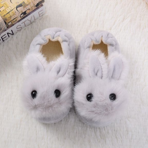 Cathalem Girls Non Slip Shoes Cartoon Kids Shoes Baby Girls Toddler Soft-Soled Boys Slippers Warm Baby Run Shoes for Boys Shoes Grey 2 Years