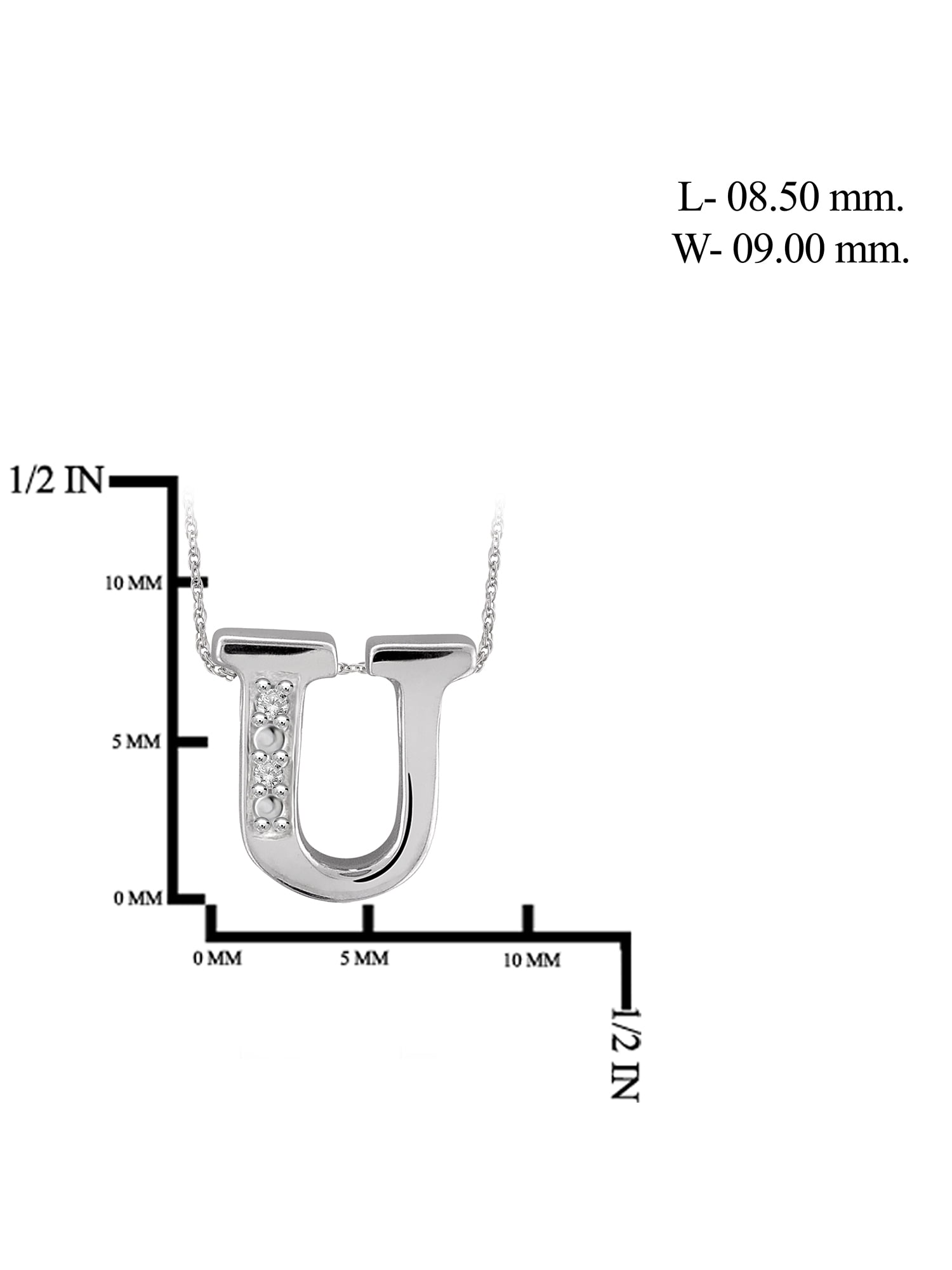 Yours Truly Diamond Accent Sterling Silver Initial Necklace