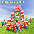 thumbnail image 5 of GVDV 10 FT Christmas Inflatable Candy Castle with Santa, Reindeer, Penguin, and Gingerbread - LED Lit Outdoor Yard Decoration, Perfect for Holiday Season, 5 of 6
