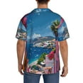 thumbnail image 3 of Pofeuu Colorful Mediterranean Village Print Mens Casual Short Sleeve Shirts Beach Summer Spread Collar Pocket Tops Men's Casual Short-sleeved Shirt-Medium, 3 of 5