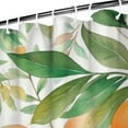 thumbnail image 3 of Citrus Orange Fruit Floral Simple Aesthetic Shower Curtains, All Seasons Shower Curtains for Bathroom Country Bathroom Shower Curtain Sets Waterproof Fabric Decor 72×72in with 12 Hooks, 3 of 4