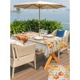 thumbnail image 4 of Outdoor Tablecloth with Umbrella Hole and Zipper, Weeping Pumpkin Fall Rectangle Table Cloth 60x102 Inch Waterproof Tablecloth, Thanksgiving Maple Leaves Wood Picnic Table Cover for Patio Camping, 4 of 7