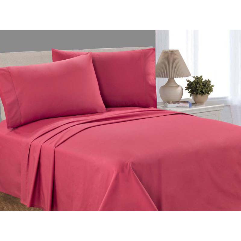 New Mainstays 200 Thread Count Percale Sheet Set GARNET ROSE * KING Size 