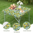 thumbnail image 4 of Yellow Lemon Flowers LightBlue Pattern Square Fitted Tablecloth with Elastic Edge,Square Table Cover,Washable Elastic Table Cover for Home Kitchen Party Decor 36"x36", 4 of 6
