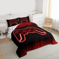 thumbnail image 3 of Castle Fairy Boys Teens Honeycomb Gamer Queen Comforter Set,Stripes Bedding Comforter Set, 3 of 8