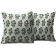 thumbnail image 6 of Green Floral Block Print Pillow Covers 16x16 Set of 2 Chinoiserie Flower Leaves Outdoor Decorative Throw Pillows Farmhouse Pillowcases Linen Cushion Case Decor for Home Sofa Couch Bed, 6 of 6