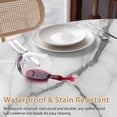 thumbnail image 4 of White Marble Round Tablecloth 54 inches Grey White Abstract Art Waterproof Oil-Proof Table Cloth Round Table Cover for Holiday Party Picnic Dinner Decor Indoor and Outdoor Use, 4 of 9