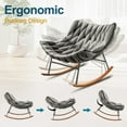 thumbnail image 4 of Outdoor Rocking Chair Patio Lounge Chair, SUREGO Wicker Egg Chair with Cushion, 30° Rocking Angle, Steel Frame & Rattan Fabric, Waterproof Rocker for Porch, Garden, Living Room - Easy Assembly, Gray, 4 of 7