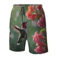 thumbnail image 4 of Sikiie Humming Bird 1 Print Men's Beach Shorts, High Elastic Quick-drying Shorts - with Drawstring and Slip Pockets, Suitable for Beach, Sports, Vacation-XX-Large, 4 of 6