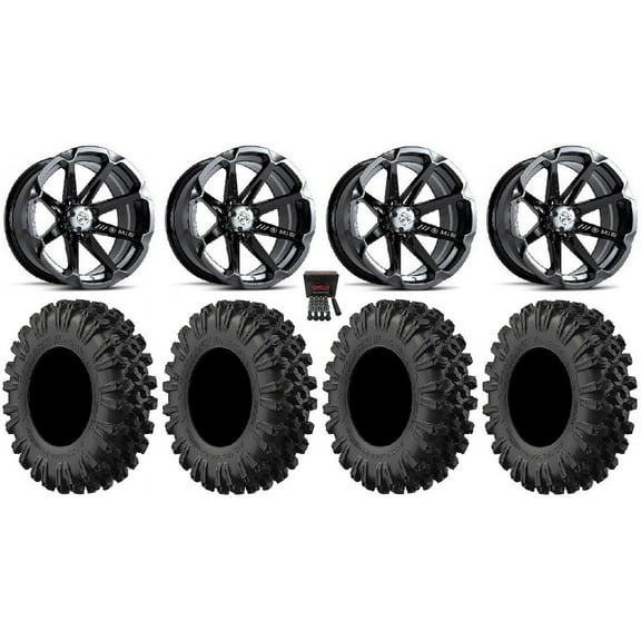MSA Black Diesel 15" UTV Wheels 37" MotoRavage XL Tires Polaris RZR XP 1000 / PRO XP / Ranger XP 900/1000