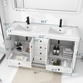 thumbnail image 4 of Eclife 60" Modern Double Sink Bathroom Vanity with Spacious Resin Top, Faucet, Assembly Required, 4 of 10