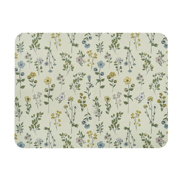 Beautiful Kitchen Botanical Dish Drying Mat with Bottom Grip and Highly Absorbent, Floral