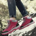 thumbnail image 5 of Krdevn Winter High Top Outdoor Sneakers For Women Hiking Mountaineering Travel Walking Shoes Non Warm Cold Weather Comfortable(Color:Red,Size:7), 5 of 7