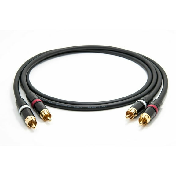 3ft - Mogami 2534 Quad Stereo Pair (L, R) audio cables| Neutrik Gold RCA RCA
