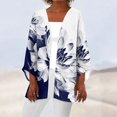 thumbnail image 1 of OUSITAID Cardigan pour Femmes Mode Décontractée Rétro Imprimé Léger Longueur Moyenne Veste Cardigan Noir L, 1 of 6