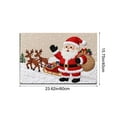thumbnail image 3 of Hometravel Christmas Decor Bath Rug, Knitted Holiday Floor Mat Cover, Absorbent Doormat for Seasonal Home Entrance, 3 of 6