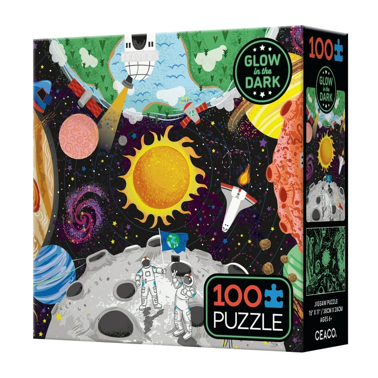 Ceaco Kids Deluxe 100 Piece Outer Space Adventure Glow-in-the-Dark