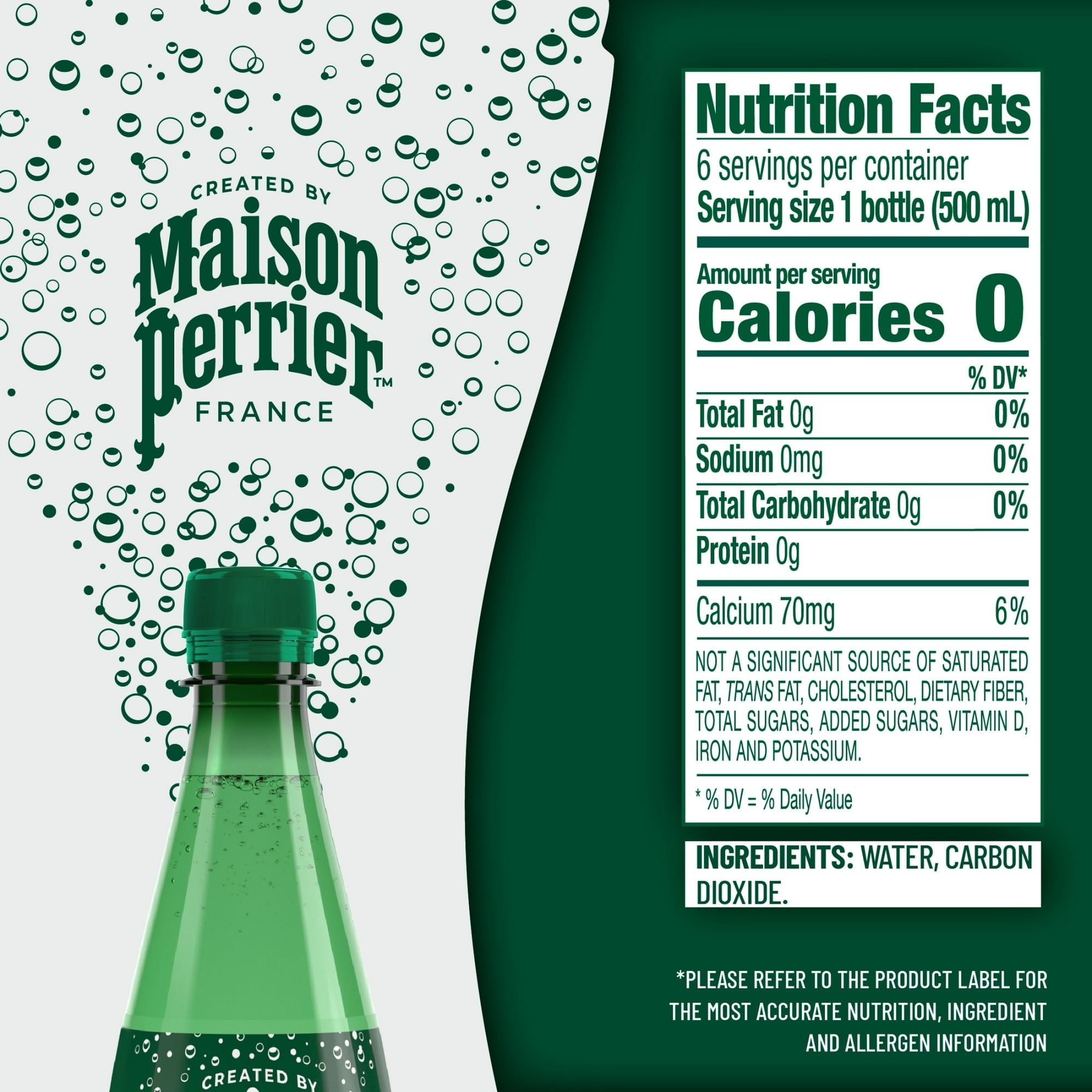 Maison Perrier Ultimate Sparkling Water,  16.9 fl oz, 6 Pack Bottles (2pack)